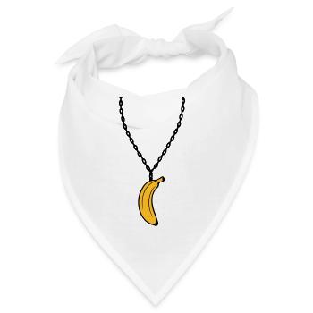 banane halskette schmuck lustig obst design clipar - Bandana - Weiß - Vorne