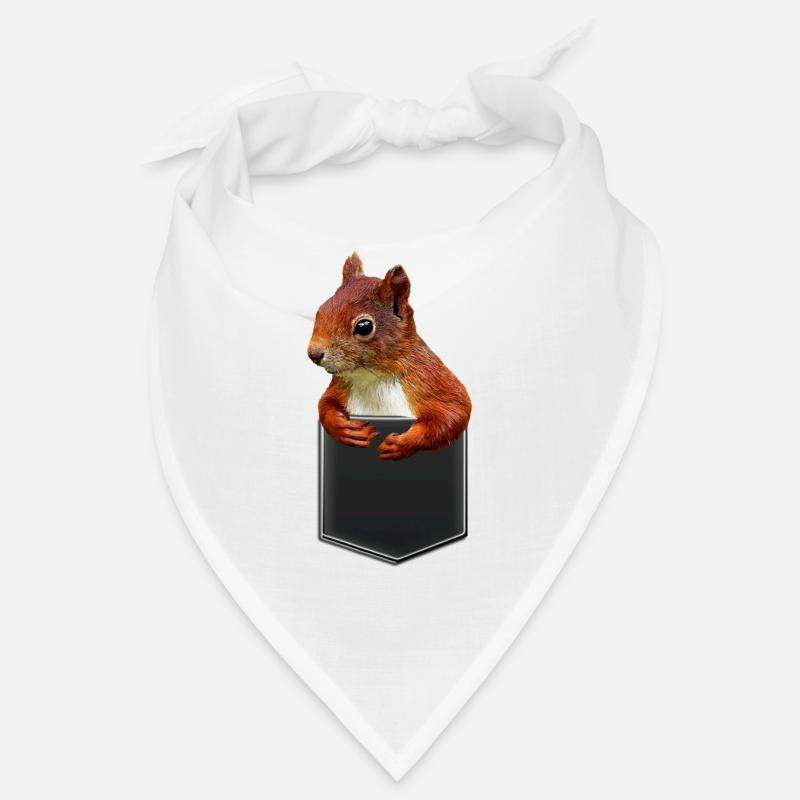 EICHHÖRNCHEN IN BRUSTTASCHE - Bandana - Weiß