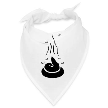 Dampfender Scheißhaufen mit Fliegen - einfärbbar - Bandana - Weiß - Vorne