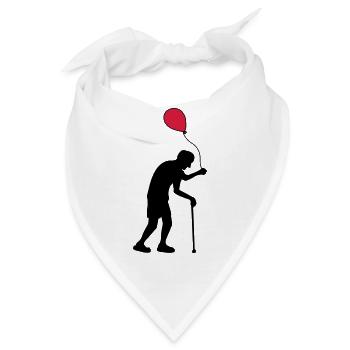 Opa mit Luftballon - Bandana - Weiß - Vorne
