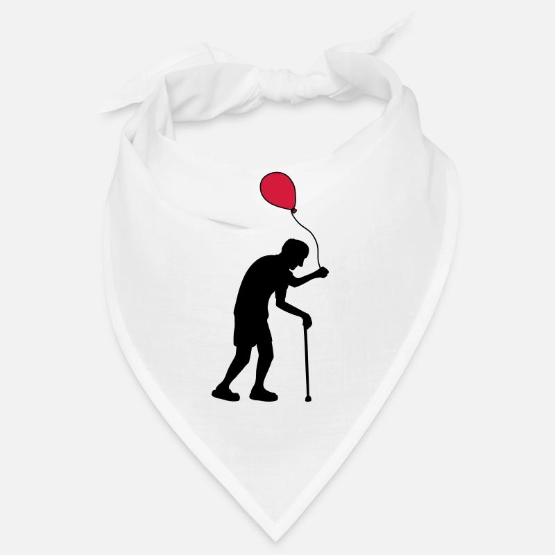 Opa mit Luftballon - Bandana - Weiß