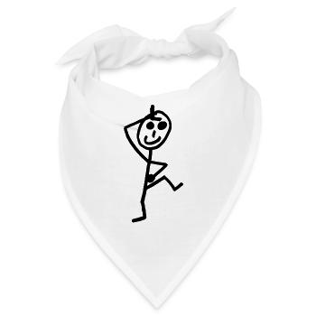 Strichmännchen - Bandana - Weiß - Vorne
