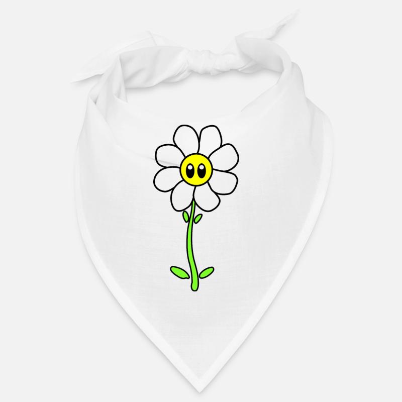 Lustiges Gänseblümchen Blume mit Gesicht 70er Bandana