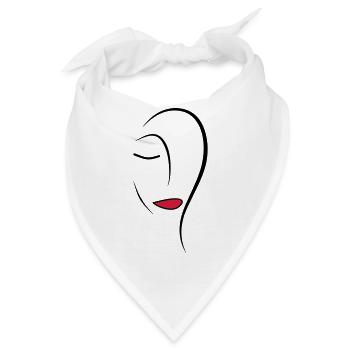 Strichzeichnungen Gesicht - Bandana - Weiß - Vorne