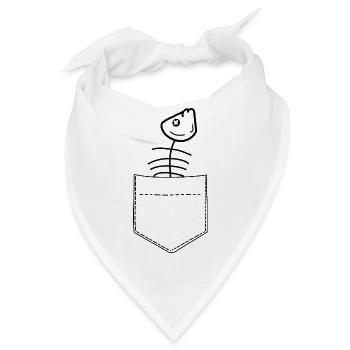 Fischgräte Brusttasche - Bandana - Weiß - Vorne