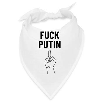 Fuck Putin mit Mittelfinger - Bandana - Weiß - Vorne