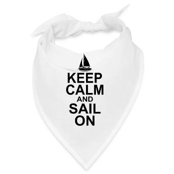 Keep Calm And Sail On Captain Sailor Skipper Boat - Bandana - Weiß - Vorne