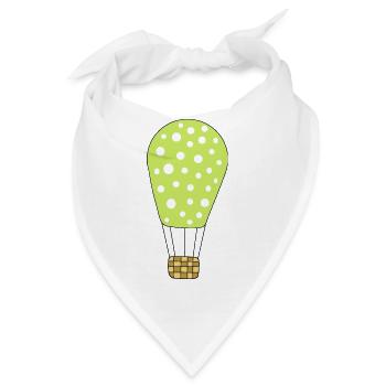 Heißluftballon grün - Bandana - Weiß - Vorne