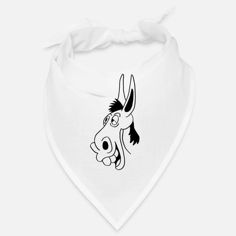 âne noir - Bandana - blanc