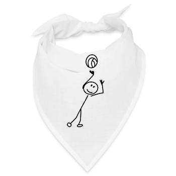 Volleyball Strichmännchen - Bandana - Weiß - Vorne