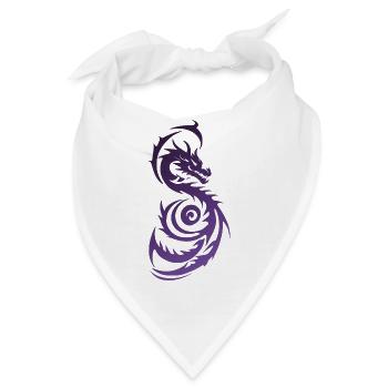 Violetter Tribal Fantasy Drache - Bandana - Weiß - Vorne
