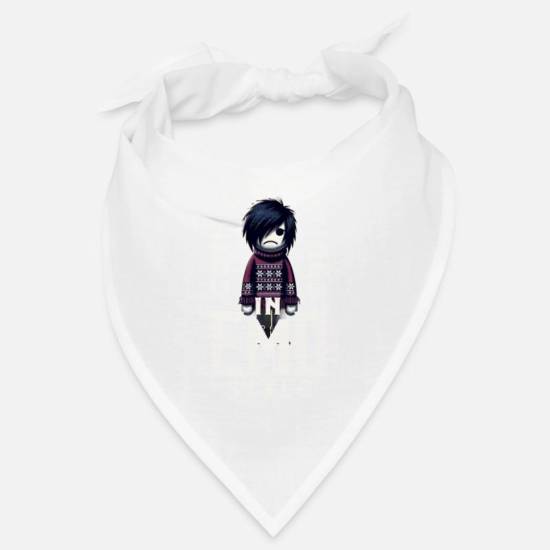 Salutations gothiques dans l’esthétique emocore de style emo - Bandana - blanc