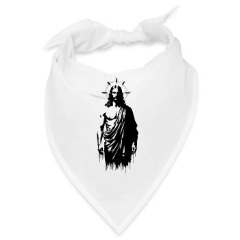 Jesus Christus StreetART Banksy Style - Bandana - Weiß - Vorne