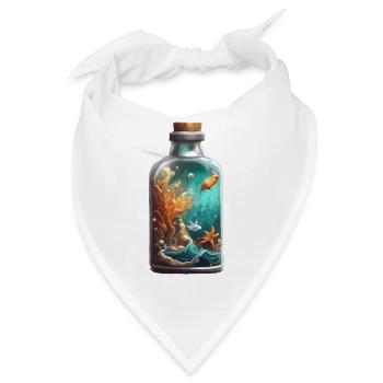Magische Flasche / Korken / Unterwasser / Fische - Bandana - Weiß - Vorne