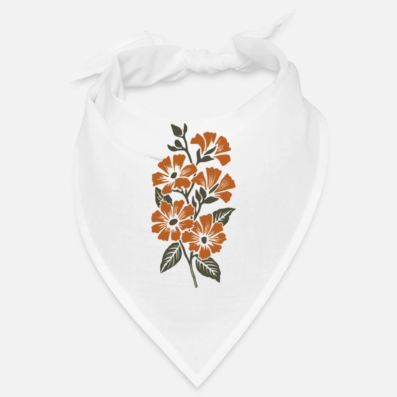 Retro Surf Sixties Orange Flowers Bandana