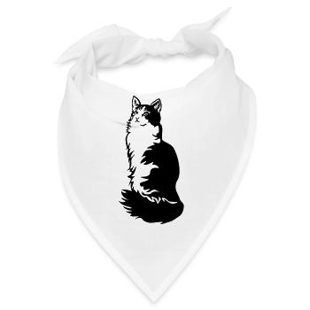 Norwegische Waldkatze Tuxedo - Bandana - Weiß - Vorne