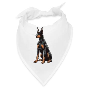 Dobermann - Bandana - Weiß - Vorne