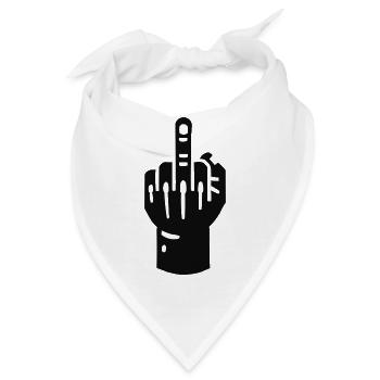 mittelfinger hand - Bandana - Weiß - Vorne