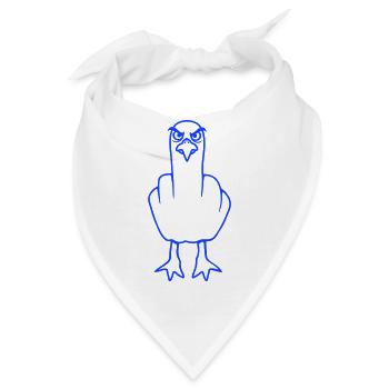 Möwe Mittelfinger Beleidigung Stinkefinger frech - Bandana - Weiß - Vorne
