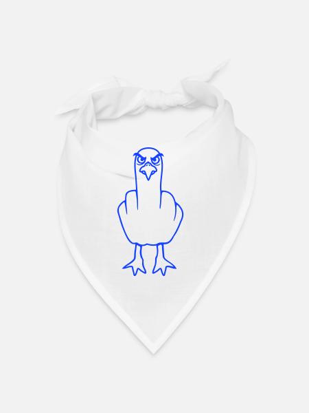 Möwe Mittelfinger Beleidigung Stinkefinger frech - Bandana - Weiß - Vorne