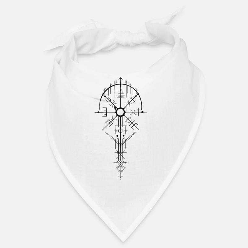 Nordisch Runenamulett Design - Bandana - Weiß
