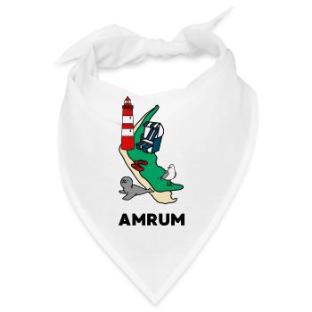 Amrum Nordsee Insel  - Bandana - Weiß - Vorne