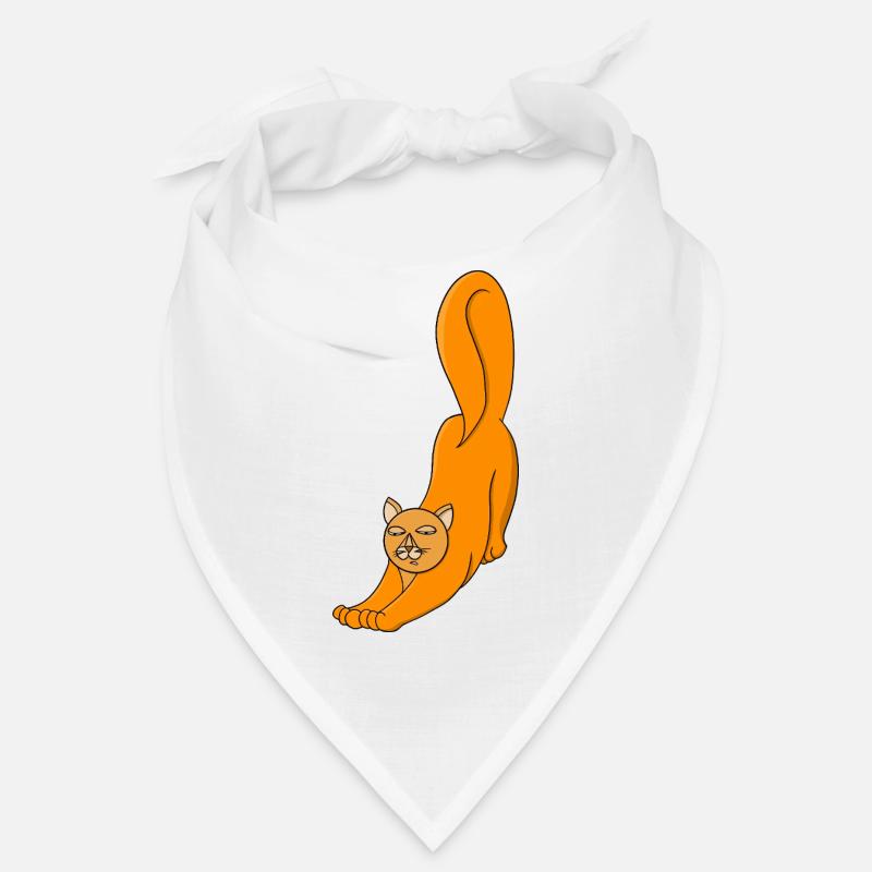 Chat Orange Étirant Bandana