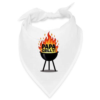 Grillen Grillsaison Papa Am Grill Papa Grillt - Bandana - Weiß - Vorne