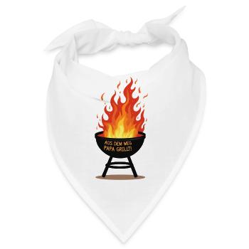 Grillen Grillsaison Papa Am Grill Papa Grillt - Bandana - Weiß - Vorne