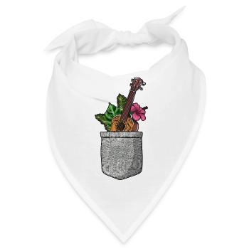 Hawaiian Ukulele Uke Pocket - Bandana - Weiß - Vorne