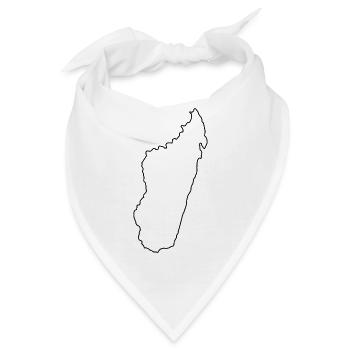 Madagaskar-Umrisskarte - Bandana - Weiß - Vorne