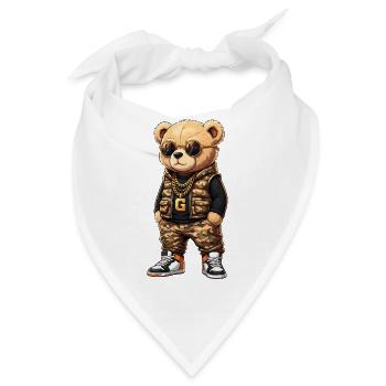 Urbaner Bär im Camouflage - Bandana - Weiß - Vorne