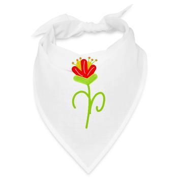 Verspielte Blütenzeichnung Blume   Blumen - Bandana - Weiß - Vorne