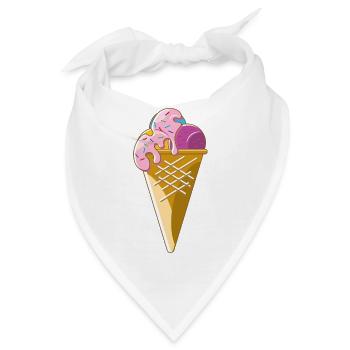 Eiscreme in der Waffel - Bandana - Weiß - Vorne