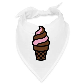 Softeis Eiswaffel Logo - Bandana - Weiß - Vorne