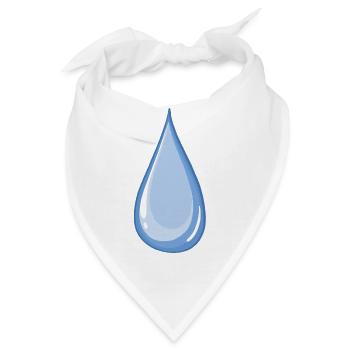 Blauer glänzender Wassertropfen - Bandana - Weiß - Vorne