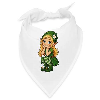 Grüne Elfenfreundin Illustration - Bandana - Weiß - Vorne