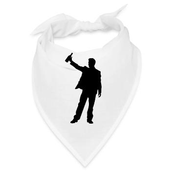 Mann beim Anstoßen Silhouette - Bandana - Weiß - Vorne