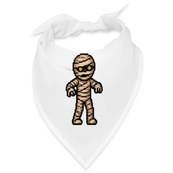Pixelmummy mit goldenen Augen - Bandana - Weiß - Vorne