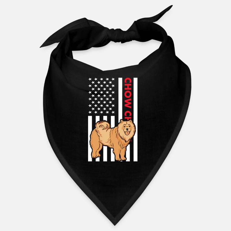 Chow Chow Us Flag Bandana