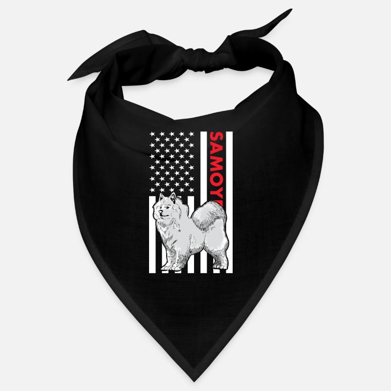 Samoyed Us Flag Bandana