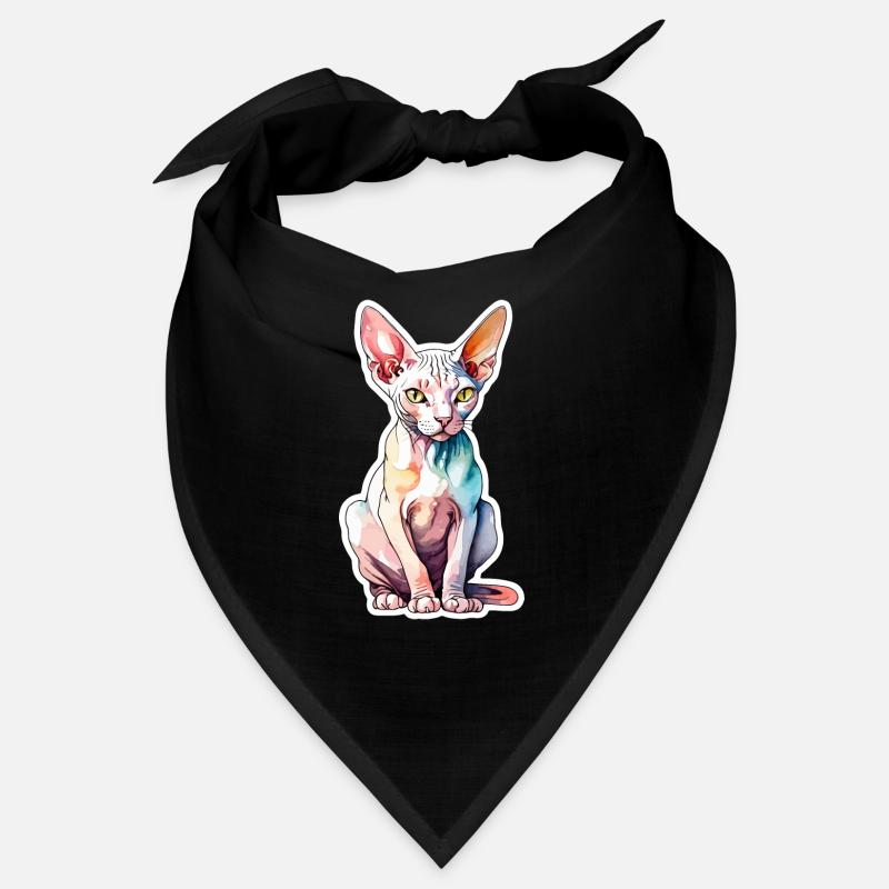 Sphynx Chat Aquarelles Bandana
