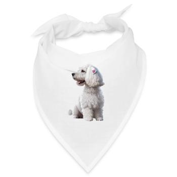 Pudel - Bandana - Weiß - Vorne