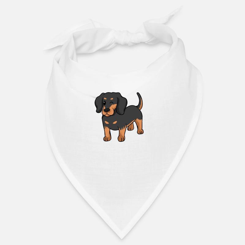 Dackel - Bandana - Weiß