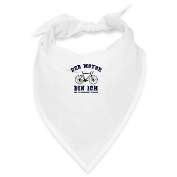 Der Motor bin Ich Anti Ebike Fahrrad Radler Spruch - Bandana - Weiß - Vorne