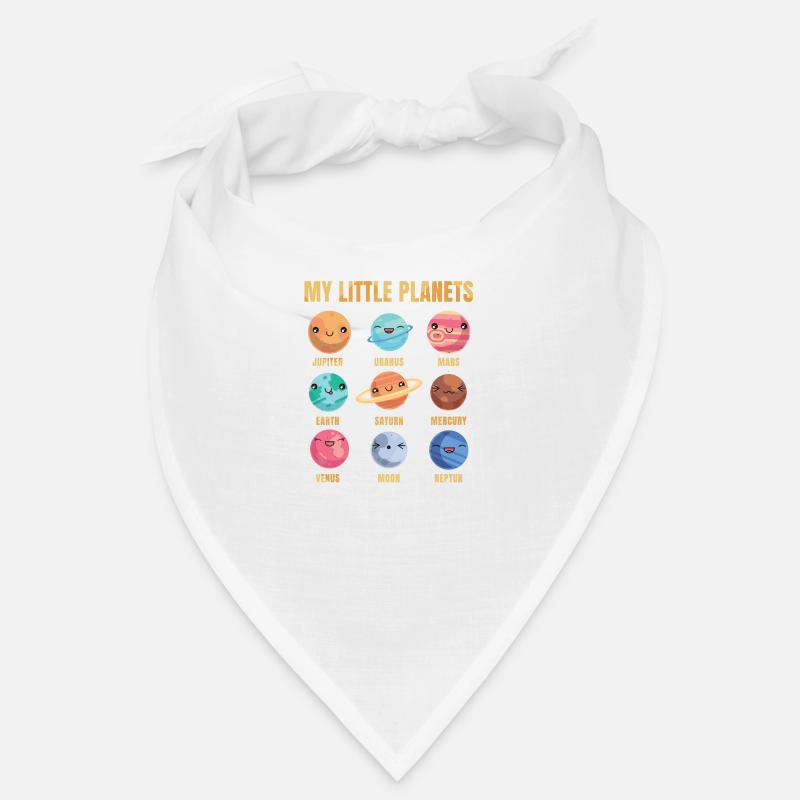 Solar System - Cute Planets - Planet - Galaxy - Bandana - Weiß