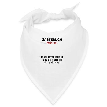 Gästebuch 25. Geburtstag Gästeliste 25 Jahre Shirt - Bandana - Weiß - Vorne