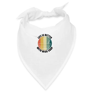 Leben mit Miso-Suppe Ironischer Spruch Japanische - Bandana - Weiß - Vorne
