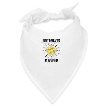 Abgelenkt von Miso Soup Ironic Spruch Japanische - Bandana - Weiß - Vorne