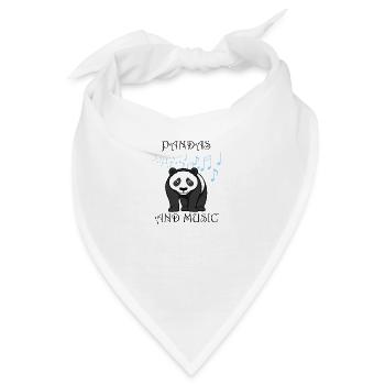 Musiknotenschlüssel aus Eukalyptus Pandabär - Bandana - Weiß - Vorne